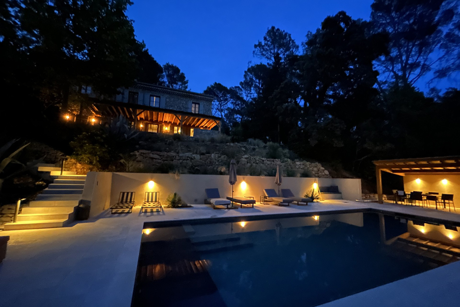 at night